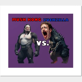 MUSK KONG VS. ZUCKZILLA Posters and Art